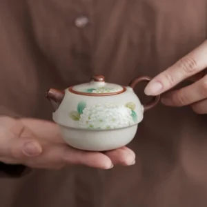 Handmade Ru Kiln One Pot & One Cup Portable Travel Tea Set
