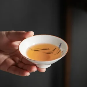 60ml Hand-Painted Flowers & Birds Ceramic Teacup